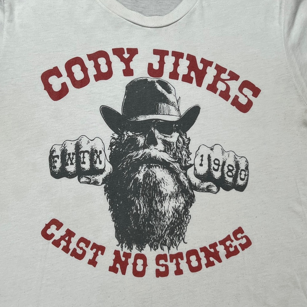 Cody Jinks Cast No Stones Graphic T-Shirt XL white Outlaw Country Music Tee - Picture 2 of 8